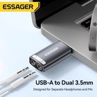 Essager External Usb Sound Card To 3 5mm Mic Headphone Jack Stereo Headset Audi