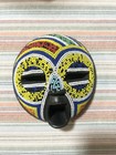 Vintage Hand-beaded African Tribal Mask     Authentic Carved Wood Art