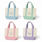 Trader Joe   s Mini Pastel Canvas Tote Bag Nwt Blue Green Pink Purple   Us Stock