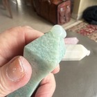 Lot Of 3 Polished Crystal Healing Point Tower Obelisk Green White Pink Stones