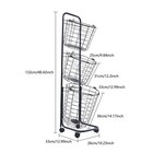 Laundry Cart With Clothes Hamper  Rolling Laundry Butler Removable Wire Baskets