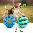 Dog Treat Dispenser Ball  Dental Chew Toy For Puppy  Durable Natural Rubber Toy
