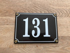 House Number 131 French Black Enamel Steel Door Gate Street Sign Nos 6 6 X 4 75   
