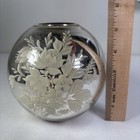 Vtg Antique Real Mercury Blown Glass Globe Shaped Vase Hand Painted  Victorian