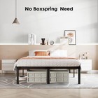 14 Inch Metal Platform Bed Frame Full king queen Size Sturdy Steel Slat Support