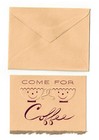 Vintage Mcm Come For Coffee Party Invitation  Anthropomorphic Cups  1950s Unused
