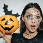 Winthrop 8 Sheets Halloween Cracked Skin Temporary Tattoos  Large  Black 