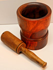 Antique   Vintage Wooden Mortar And Pestle - In Beautiful Condition 