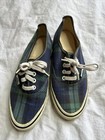 Vintage Vans Made In Usa Womens 6 5 Authentic Plaid Blue 90s 1990s Bro Green