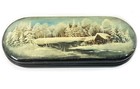 Russian Lacquer Hard Eyeglass Case Box - Hand Painted - Fedoskino Nature 6 1 2 