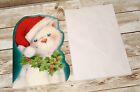 Vintage Cat In Santa Hat   Holly Christmas Greeting Card   Envelope Unused