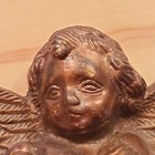 Solid Cast Brass Figural Ornate Cherub Angel Head Wings Metal Wall Hanging 5 