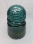 Antique Dark Blue Green Glass Insulator - Patented Oct 8 1907 Spiral Groove  1