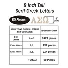 8 Inch 60 Pieces Wooden Greek Letters Crafts Unfinished Wood Greek Alphabets    