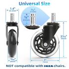 Set Of 5 Office Chair Caster Rubber Swivel Wheels Replacement Heavy Duty 3 Inch