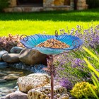 Bird Bath 31  Height Outdoor Garden Decor Vintage Yard Art Glass Birdbath Feeder
