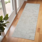 2  X 5  Gray And Beige Geometric Distressed Area Rug