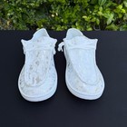 Silver Metallic Snakeskin Print Slip On Loafers White Moc Toe Shoes Size 8 5  41