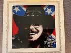 Vintage Hank Williams Jr  Bocephus Carnival Fair Prize Glass Mirror Picture Flag