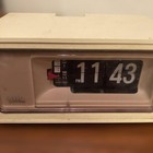 Copal Pr 160 White Flip Clock Vintage Retro 1970s 1980s Mechanical Table Alarm