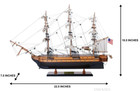 Uss Constitution Wooden Tall Ship Model 22  Old Ironsides Fully Assembled Boat