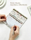 Checkbook Cover For Women   Men  Vegan Leather Checkbook Wallet Latte Floral