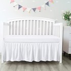 Crib Bed Skirt 28    X 52    With 14    Drop Pleated Dust Ruffle For Baby Boys White