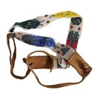 1 Vtg Seed Beaded Hat Band Native American Leather Tie Feather Arrow Design 16 