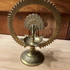 India Brass Five Wick Peacock Oil Lamp  Decorative Temple Home Puja Lamp 7  Tall