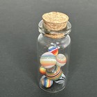 10x Contemporary Art Glass Marbles Peewee Size With Jar Colorful Swirls Boro Mib