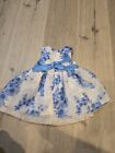 American Princess Girls Baby Dress 6 Months White Floral Mesh Flare Beaded Nwt