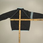 Adidas Women s Track Suit Full Zip Jacket Paints  Size L xl Black Aqua Y2k Vtg