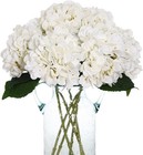 Elegant 6pcs White Artificial Hydrangea Flowers - Perfect For Weddings   Decor