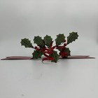Vintage Lefton Christmas Holly Metal Double Taper Candle Holder Multiple Avail