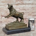 Bronze Bull Sculpture On Marble     Signed Limited Edition Collector   s Statue By M