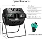 Vivosun 18 5 37 43 Gal Composting Tumbler Bin 360   Chamber Outdoor Gardening
