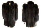 Mink   Fox Fur Coat  Tuxedo  Mob Wife Mahogany Ranch Real Vintage Black Jacket