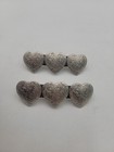 Set Of 2 Vintage Made In France Triple Heart Hair Clip Barrette Silver Tone 3in