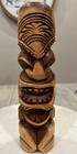 Vtg Authentic Tiki Hawaii Hand Carved Solid Wood Polynesian Totem Sculpture 9 5   