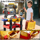 2 In 1 Workbench Tools Toys Set With Sound For Toddlers Aged 3-5  145 Pcs Educat