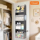 4 Tier Over Door Organizer Gray Hanging Storage Shelf Nursery Diaper Holder