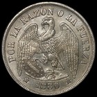 Chile - 1 Peso - 1880 So - Km 142 1 - Silver  900 - 0 723 Asw