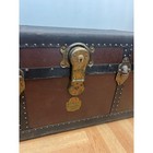 Vintage Wood Steamer Trunk Chest Coffee Table Storage Box Antique Decor Brown Us