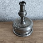 Antique 17th Century Bulbous Base Pewter Candlestick Early European Collectible