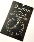 Vtg Plastic Clock Wall Sign Doctor Is In Doctor Is Out Will Return At W  Clock