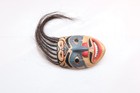 Pacific Northwest Coast Native Art Small Carved Wood Mask 4 75  Tribal W Hair