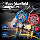 Hvac 4 Way Manifold Gauge Set R134a R1234yf Quick Couplers Can Taps Automotive