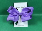 Purple 6    Hair Bow Clip Grosgrain Ribbon Trendy Boutique Boho Hair Barrette