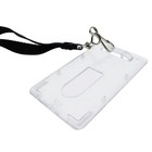 5pcs Heavy Duty Vertical Id Badge Holders-rigid Hard Clear Plastic- Holds 1 Card