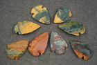 8 River Washed 1 5  To 1 2  Flint Spearhead Point Knife Blade Arrowhead I-401